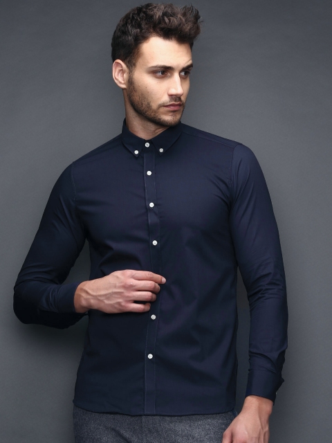 

SELECTED Navy Zero Globe Smart Casual Shirt, Navy blue