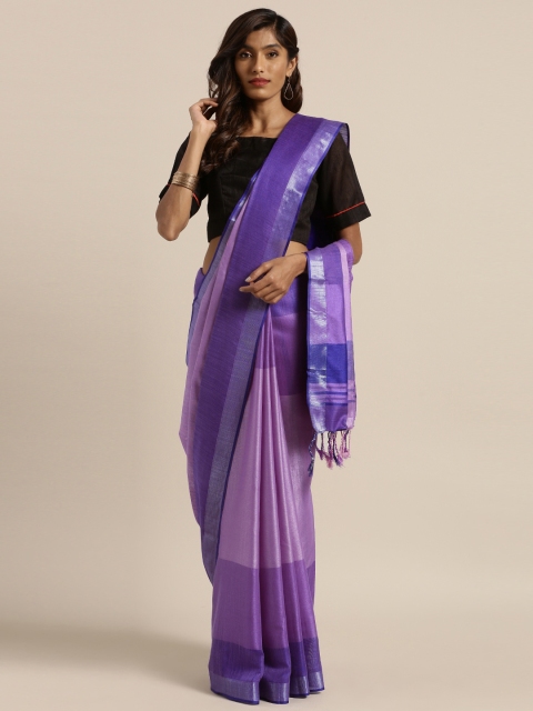 

GoSriKi Purple Pure Cotton Solid Mangalagiri Saree