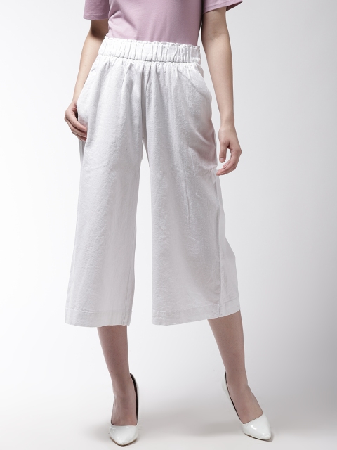 

Marks & Spencer Women White Regular Fit Solid Culottes