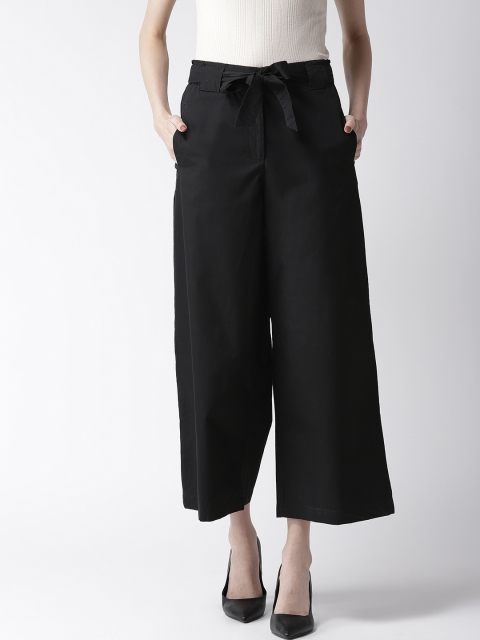 

Marks & Spencer Women Black Solid Regular Fit Parallel Trousers