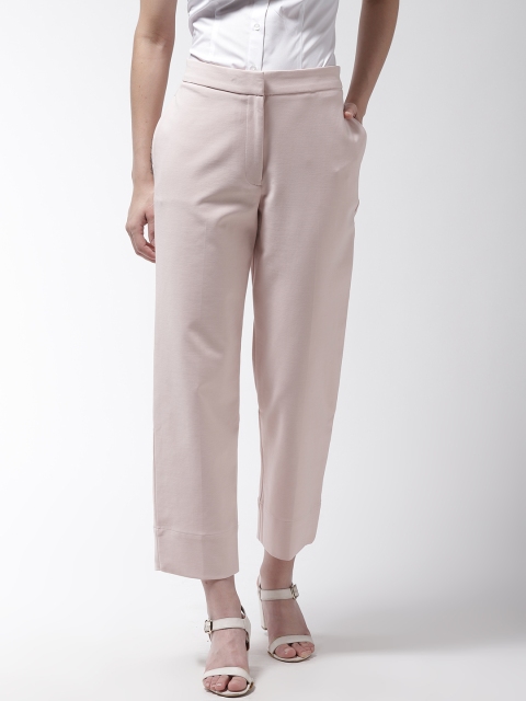

Marks & Spencer Women Dusty Pink Solid Regular Fit Regular Trousers