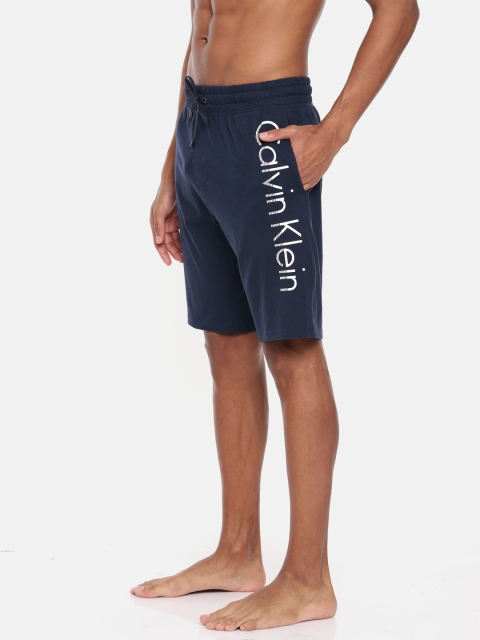 

Calvin Klein Underwear Men Navy Blue & White Printed Lounge Shorts NM15298SB