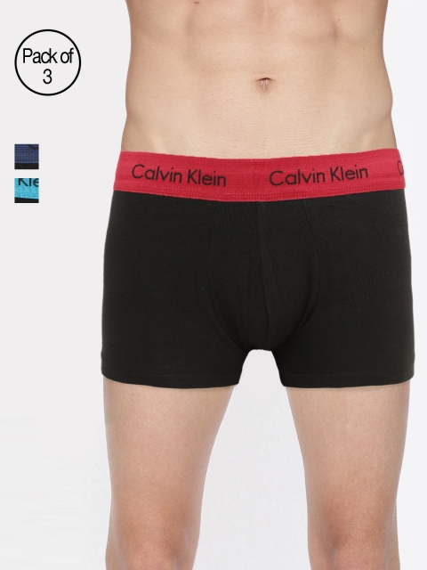 

Calvin Klein Underwear Men Pack of 3 Black Solid Trunks U2664OKL