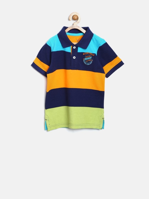

Allen Solly Junior Boys Multicoloured Striped Polo Pure Cotton T-shirt, Multi