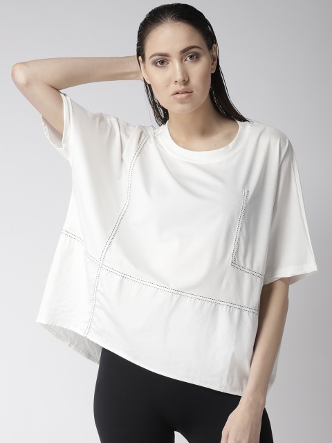 

Fitkin Women White Solid Boxy Top