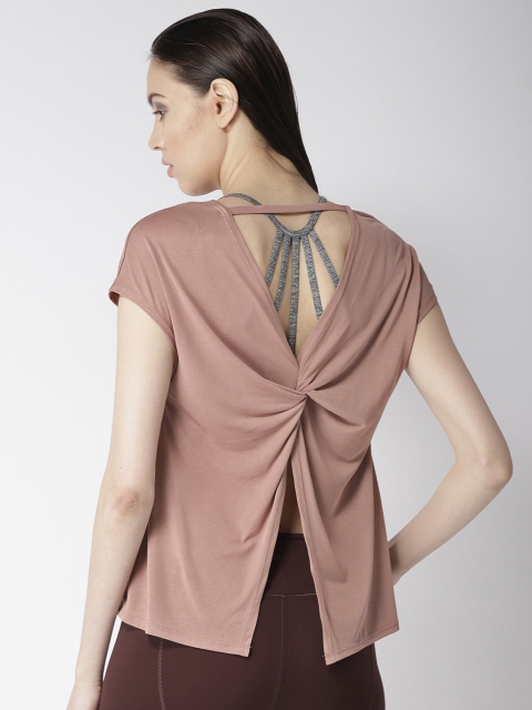 

Fitkin Women Dusty Pink Solid Styled Back Top