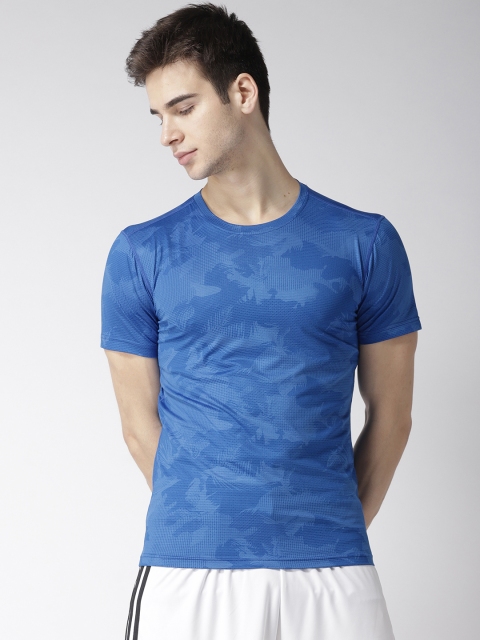 

Fitkin Men Blue Printed Round Neck T-shirt