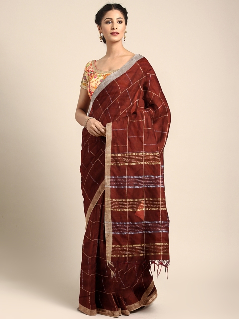 

Pisara Brown Silk Cotton Woven Design Banarasi Saree