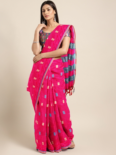 

Pisara Pink Silk Cotton Woven Design Banarasi Saree