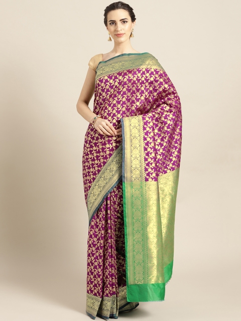 

Chhabra 555 Purple & Golden Handloom Woven Design Banarasi Saree