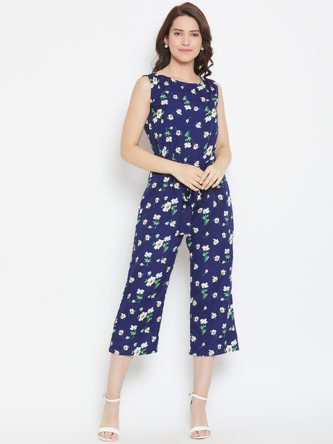 

Alsace Lorraine Paris Navy Blue & White Printed Culotte Jumpsuit