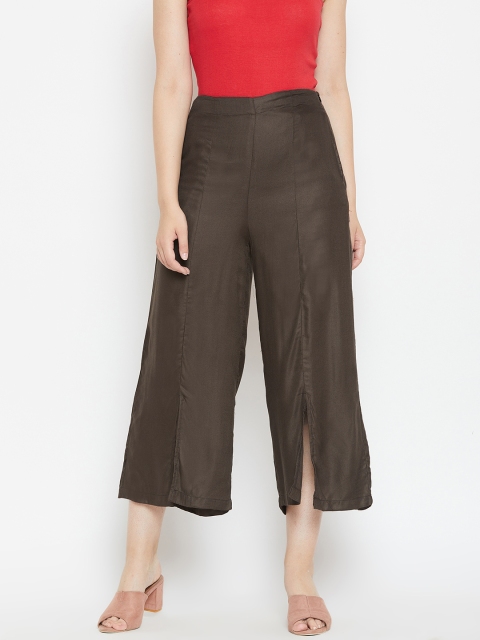 

I AM FOR YOU Women Brown Relaxed Straight Leg Regular Fit Solid Culottes