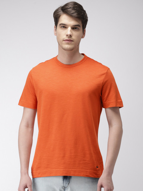 

Marks & Spencer Men Rust Orange Solid Round Neck T-shirt