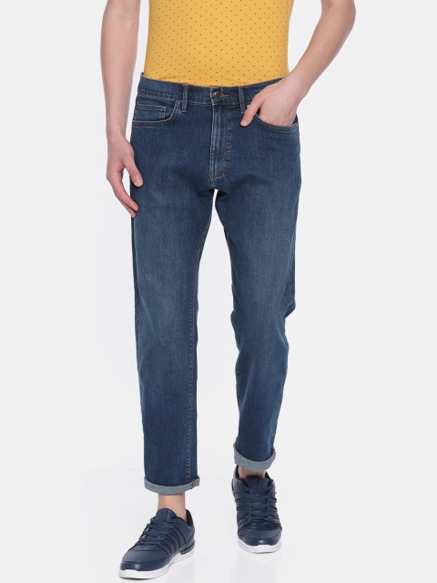 

Marks & Spencer Men Navy Blue Regular Fit Mid-Rise Clean Look Stretchable Jeans