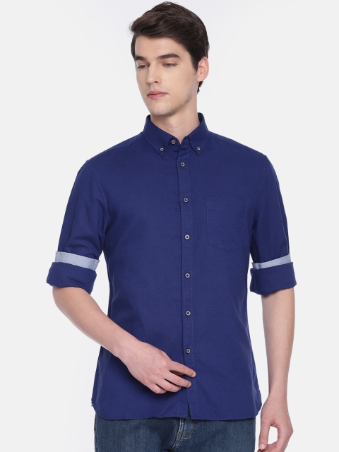 

Marks & Spencer Men Blue Regular Fit Solid Casual Shirt