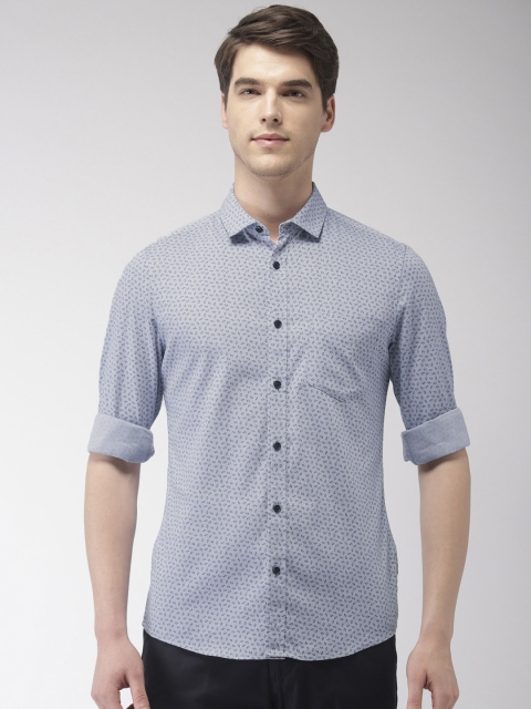 

Marks & Spencer Men Navy Blue & Grey Printed Casual Shirt