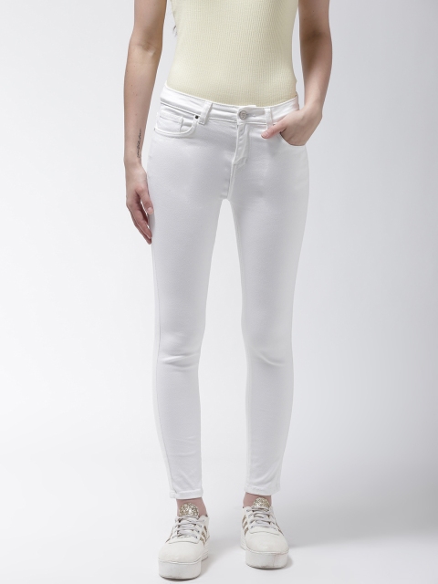 

Madame Women White Skinny Fit Mid-Rise Clean Look Stretchable Jeans