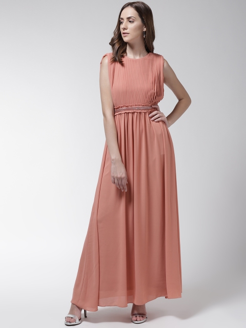 

Madame Women Dusty Pink Solid Maxi Dress