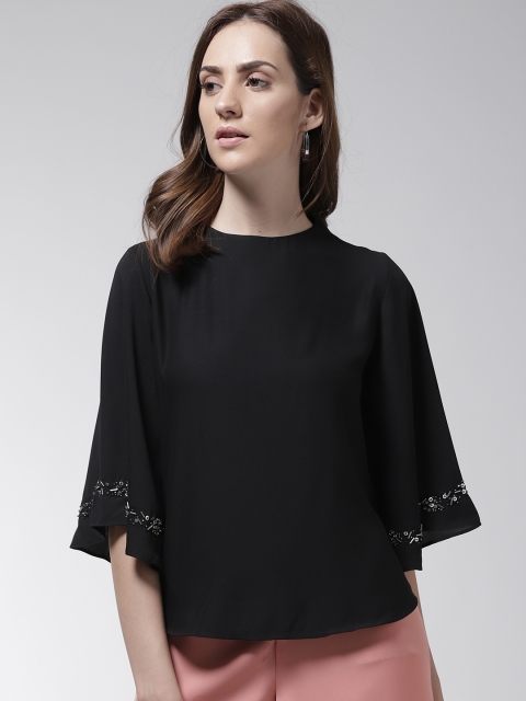 

Madame Women Black Solid Styled Back Top