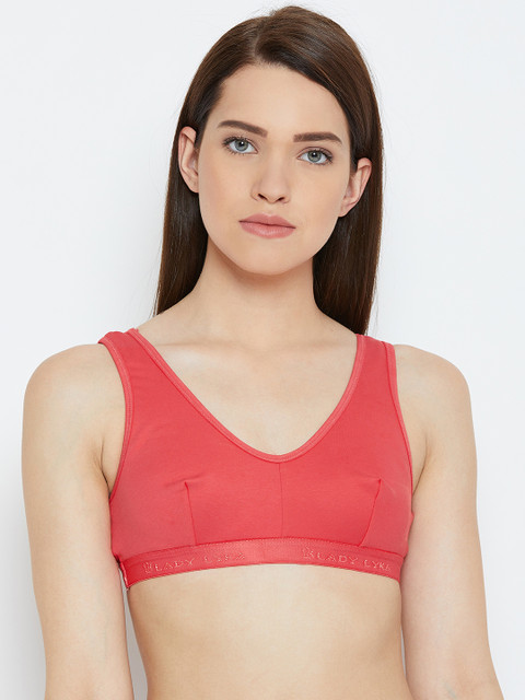 

Lady Lyka Red Solid Non-Wired Non Padded Sports Bra TEENAGER