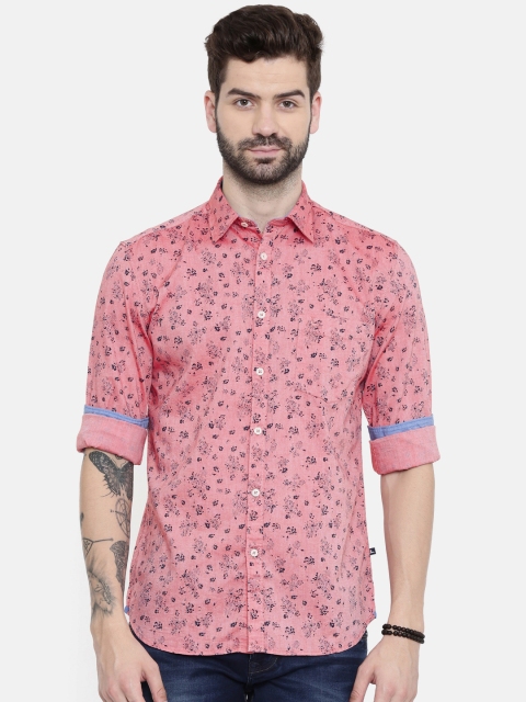 

Parx Men Red Printed Regular Fit Casual Shirt