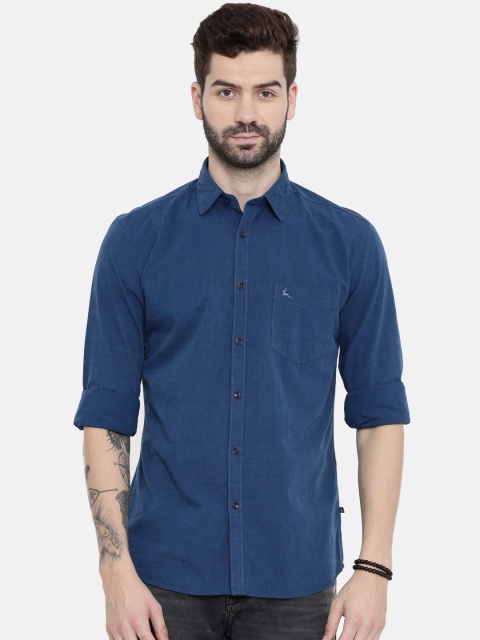

Parx Men Blue Solid Regular Fit Casual Shirt
