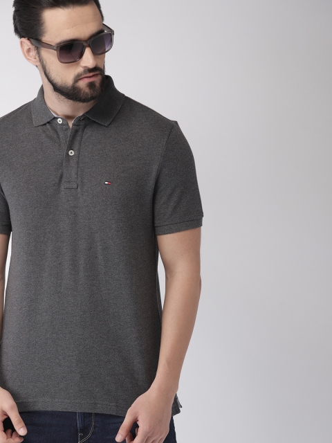 

Tommy Hilfiger Men Grey Solid Polo Collar T-shirt