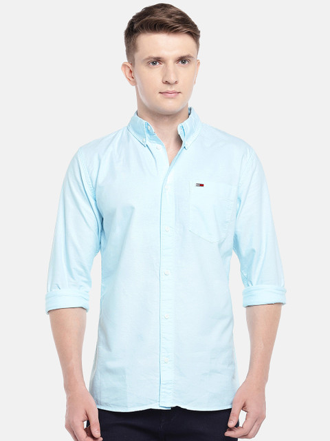 

Tommy Hilfiger Men Sea Green Regular Fit Solid Casual Shirt