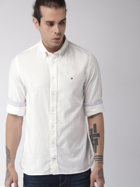

Tommy Hilfiger Men White Regular Fit Solid Casual Shirt