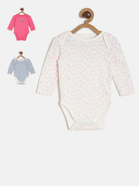 

MINI KLUB Unisex Multicolored Pack of 3 Printed Bodysuits, Multi