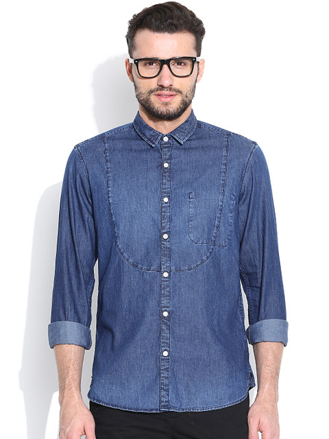 

Blackberrys Blue Trim Fit Denim Casual Shirt