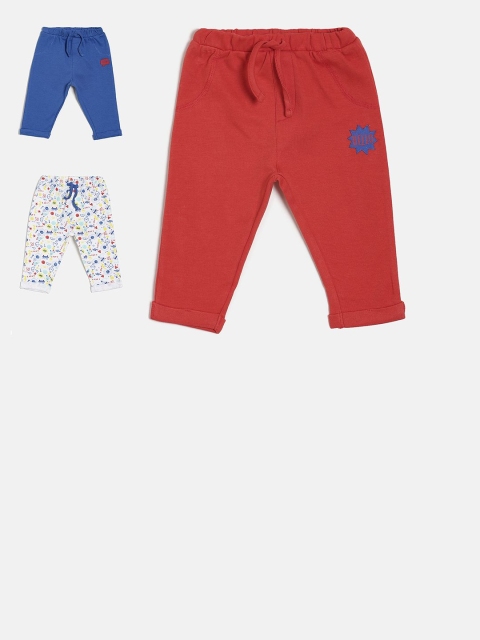 

MINI KLUB Kids Multicoloured Solid Pack Of 3 Track Pants, Multi