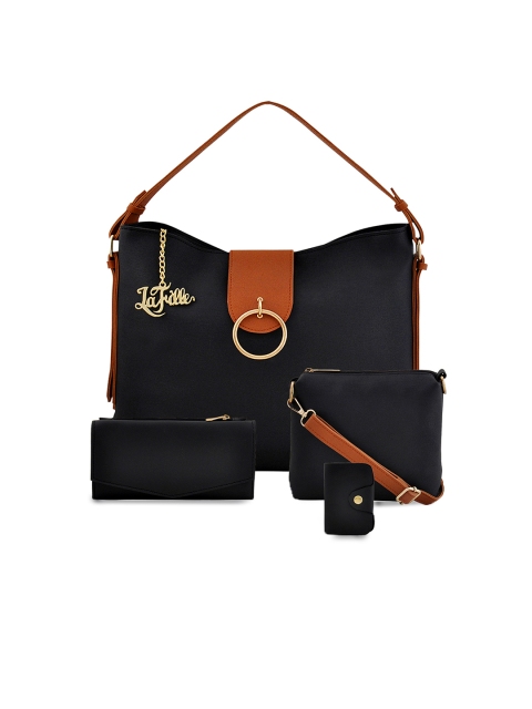

LaFille Black Pack of 4 Solid Handbags