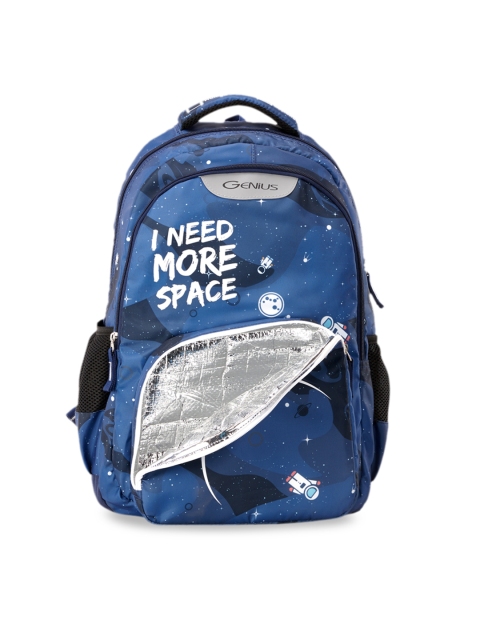 

Genius Unisex Blue Printed 19inches Large Campus Backpack