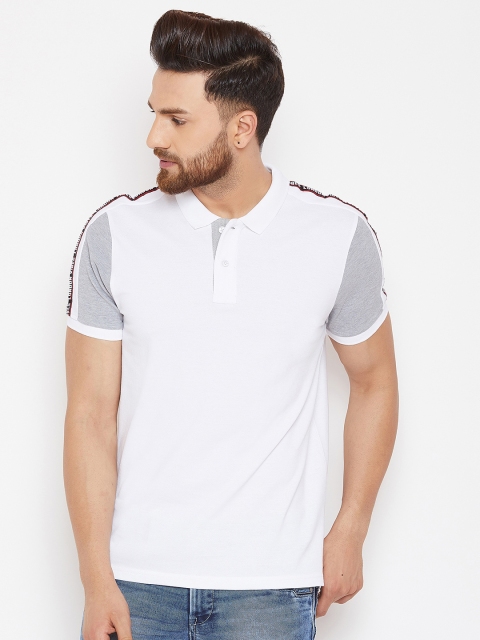 

Canary London Men White Solid Polo Collar T-shirt