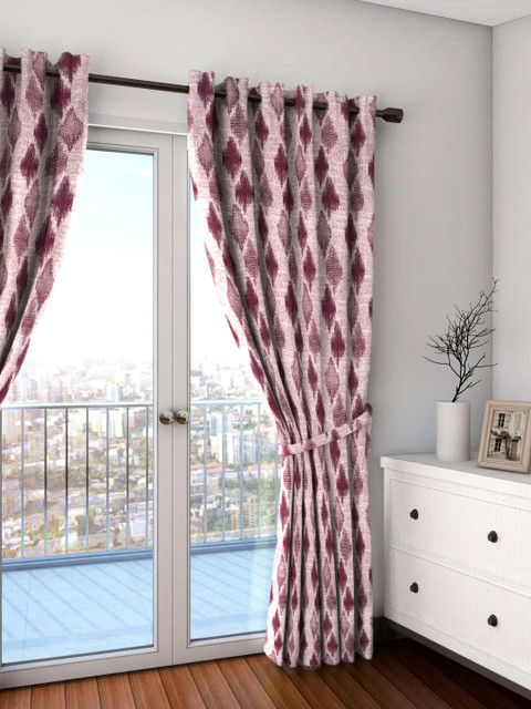 

Skipper Polyester Purple Abstract Long Door Curtain