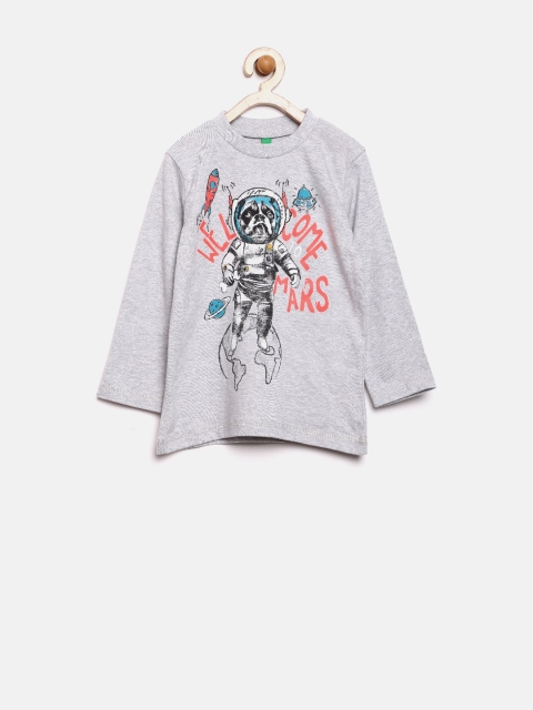 

United Colors of Benetton Boys Grey Melange T-shirt