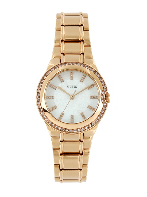 

GUESS Women Pearly White Dial Watch W0110L1