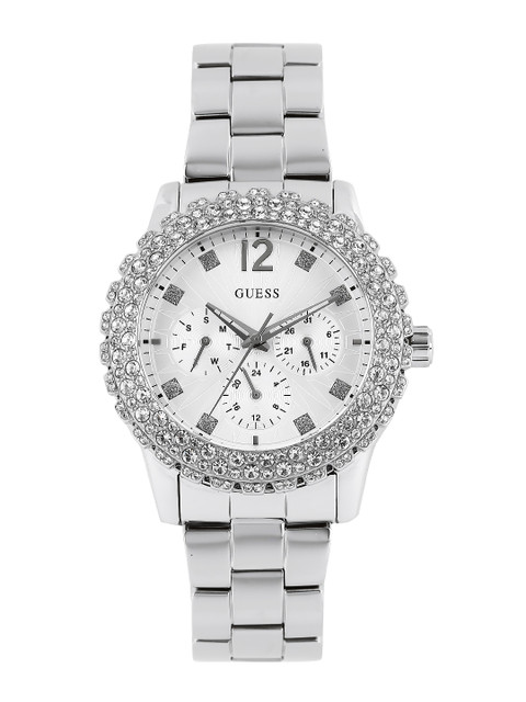 

GUESS Women Silver-Toned Dial Watch W0335L1