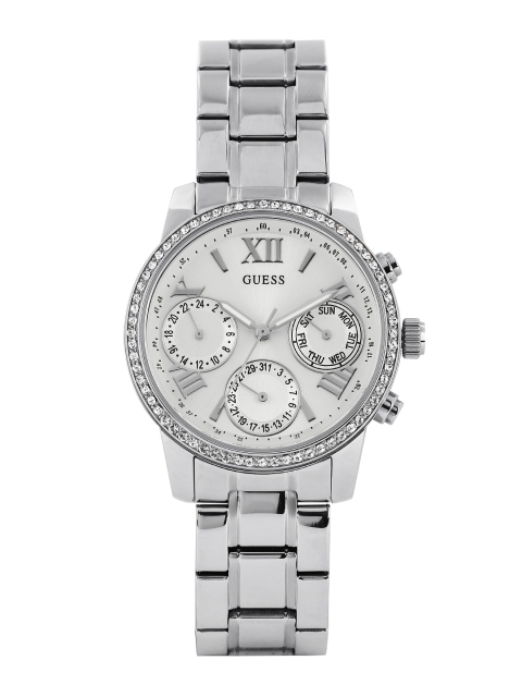 

GUESS Women Silver-Toned Dial Watch W0623L1