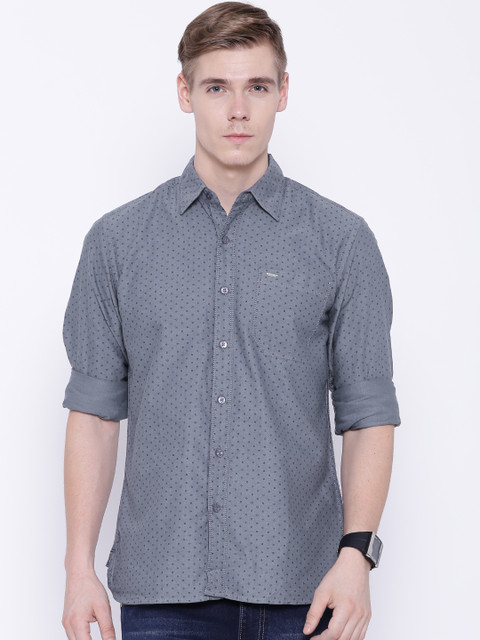 

Lee Grey Printed Casual Shirt
