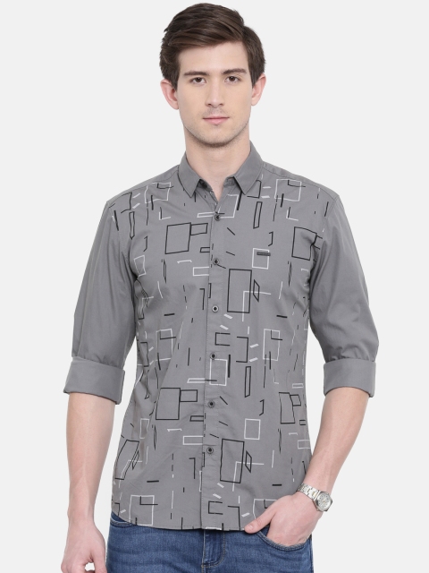 

Wrangler Men Grey Slim Fit Printed Casual Shirt