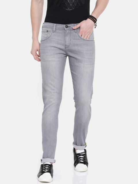 

Wrangler Men Grey Bostin Slim Fit Mid-Rise Clean Look Stretchable Jeans