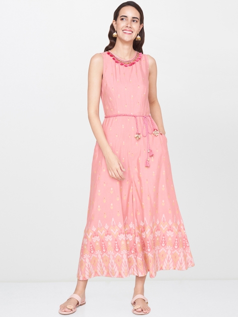 

Global Desi Women Pink Printed Culotte Jumpsuit