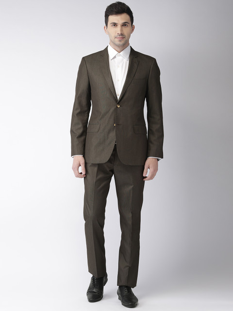 

Arrow Men Brown Self-Design Body Tailored Fit Single-Breasted Formal Suit