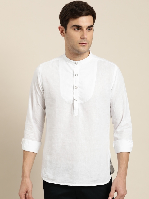 

Sangria Men White Solid Straight Kurta