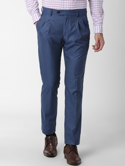 

Peter England Men Blue Slim Fit Solid Formal Trousers