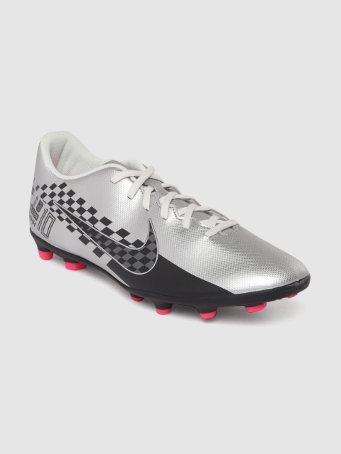 

Nike Unisex Silver-Toned & Black VAPOR 13 CLUB NJR FG/MG Football Shoes