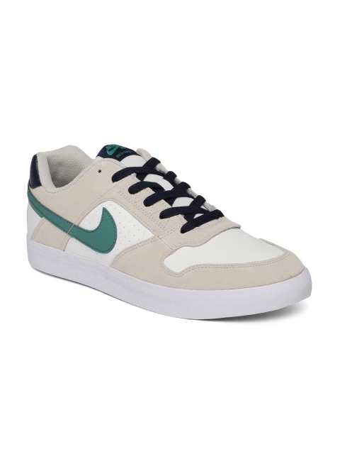 

Nike Unisex Off-White & Grey SB Delta Force Vulcanized Leather Skateboarding Shoes