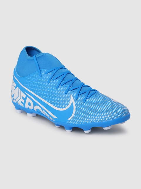 

Nike Unisex Blue & White SUPERFLY 7 CLUB Mid-Top Football Shoes